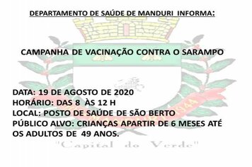 Campanha de Vacinação contra o Sarampo no Distrito de São Berto