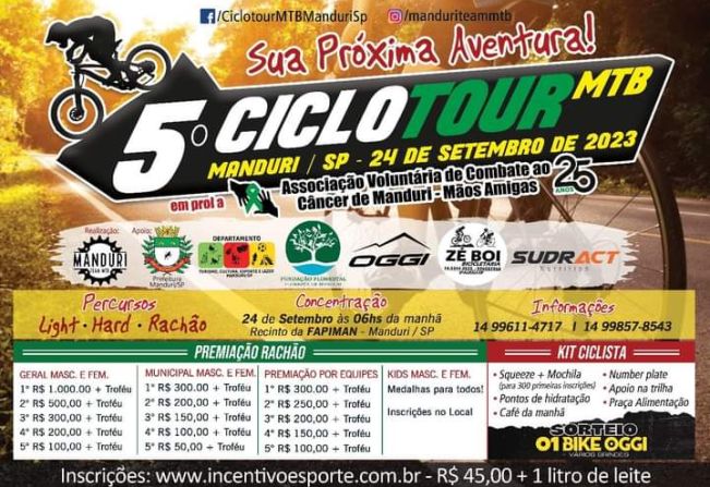 5° CICLOTOUR MTB MANDURI EM PROL A ASSOCIAÇÃO